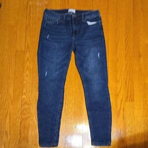 Classic Dark Blue Women's Cropped Jeans